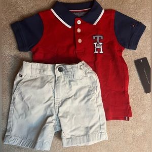 Tommy Hilfigure Baby boy Tshirt and Shorts 12m
